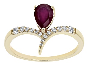 Red Mahaleo® Ruby 10k Yellow Gold Ring 1.29ctw