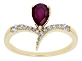 Red Mahaleo® Ruby 10k Yellow Gold Ring 1.29ctw