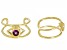 Grape Color Garnet 10k Yellow Gold Ear Cuffs 0.15ctw