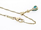 Green Lab Created Emerald 10k Yellow Gold Pendant with Chain 0.64ctw