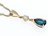 Blue Lab Created Alexandrite 10k Yellow Gold Pendant with Chain 0.77ctw