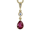 Red Mahaleo® Ruby 10k Yellow Gold Pendant with Chain 0.94ctw
