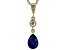 Blue Lab Created Sapphire 10k Yellow Gold Pendant with Chain 0.77ctw