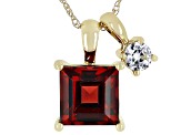 Red Garnet 10k Yellow Gold Pendant With Chain 1.34ctw