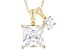 White Zircon10k Yellow Gold Pendant With Chain 1.33ctw