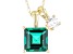 Green Lab Created Emerald 10k Yellow Gold Pendant With Chain 1.03ctw