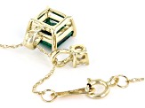 Green Lab Created Emerald 10k Yellow Gold Pendant With Chain 1.03ctw