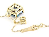 Blue Lab Created Alexandrite 10k Yellow Gold Pendant With Chain 1.24ctw