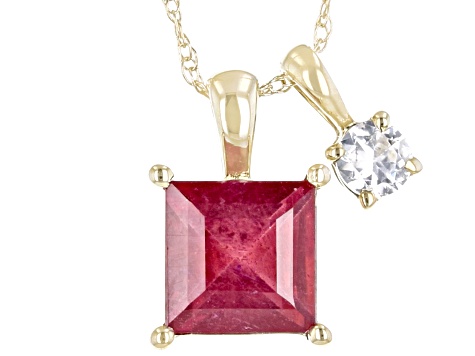 Red Mahaleo® Ruby 10k Yellow Gold Pendant With Chain 1.64ctw