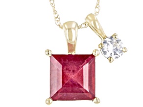 Red Mahaleo® Ruby 10k Yellow Gold Pendant With Chain 1.64ctw
