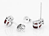 Red Garnet Rhodium Over 10k White Gold Stud Earrings 0.89ctw