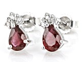 Red Mahaleo® Ruby Rhodium Over 10k White Gold Stud Earrings 1.06ctw