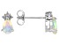 Multi- Color Opal Rhodium Over 10k White Gold Stud Earrings 0.46ctw