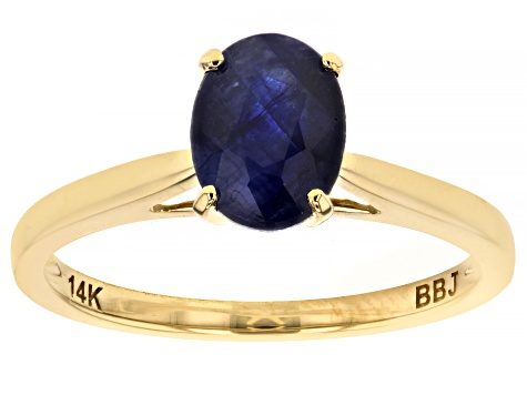 Blue Mahaleo(R) Sapphire 14k Yellow Gold Ring 1.44ct