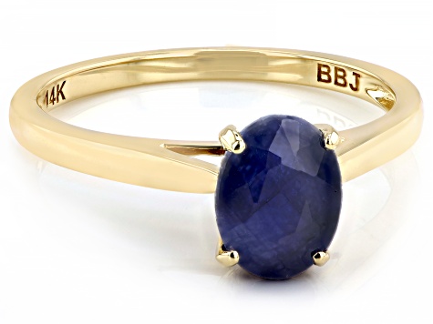Blue Mahaleo(R) Sapphire 14k Yellow Gold Ring 1.44ct