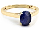 Blue Mahaleo(R) Sapphire 14k Yellow Gold Ring 1.44ct
