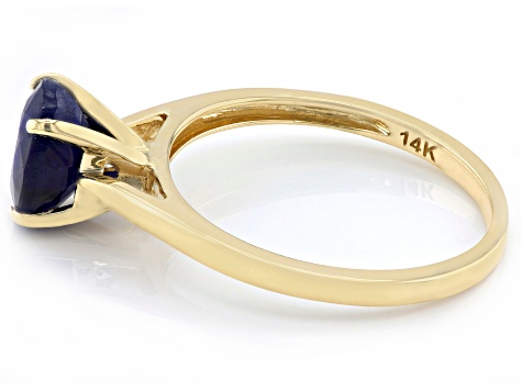 Blue Mahaleo(R) Sapphire 14k Yellow Gold Ring 1.44ct