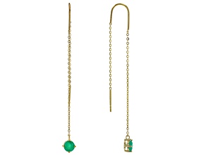 Green Emerald 10k Yellow Gold Threader Earrings 0.94ctw