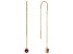 Red Mahaleo® Ruby 10k Yellow Gold Threader Earrings 1.24ctw