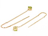 Green Peridot 10k Yellow Gold Threader Earrings 0.77ctw