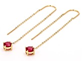 Peony Color Topaz 10k Yellow Gold Threader Earrings 1.05ctw