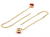 Peony Color Topaz 10k Yellow Gold Threader Earrings 1.05ctw