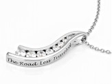 White Cubic Zirconia Platinum Over Silver "The Road Less Traveled" Pendant 1.79ctw