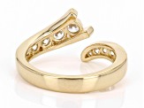 White Cubic Zirconia 18k Yellow Gold Over Silver "Road Less Traveled" Ring 1.32ctw