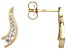 White Cubic Zirconia 18k Yellow Gold Over Silver "The Road Less Traveled" Earrings 0.38ctw