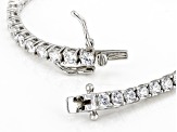 White Cubic Zirconia Platinum Over Silver "Heart Of Love" Tennis Bracelet 9.15ctw