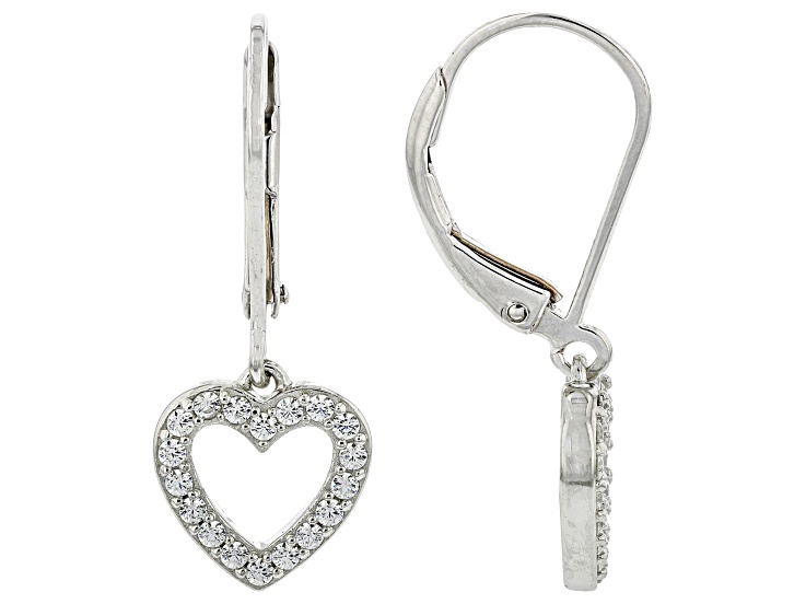 White Cubic Zirconia Platinum Over Silver 