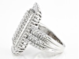 White Cubic Zirconia Platinum Over Sterling Silver Ring 3.73ctw