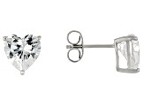 White Cubic Zirconia Platinum Over Sterling Silver Perfect Cut Stud Set 14.92ctw
