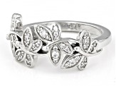 White Cubic Zirconia Over Silver Whimsy Collection Dragonfly Ring 0.44ctw