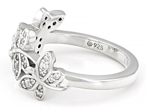 White Cubic Zirconia Over Silver Whimsy Collection Dragonfly