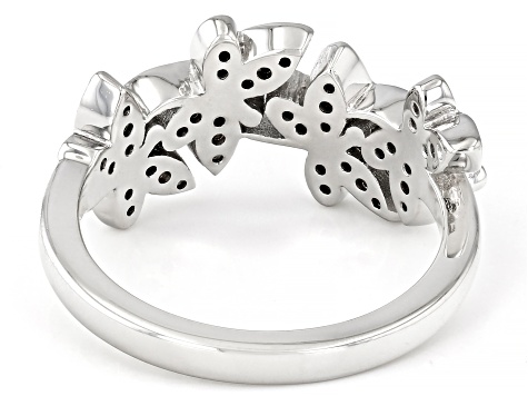 White Cubic Zirconia Over Silver Whimsy Collection Dragonfly