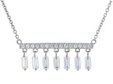 White Cubic Zirconia Platinum Over Sterling Silver Celestial Necklace 1.82ctw