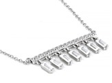 White Cubic Zirconia Platinum Over Sterling Silver Celestial Necklace 1.82ctw