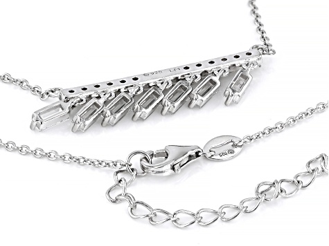 White Cubic Zirconia Platinum Over Sterling Silver Celestial Necklace 1.82ctw