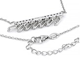 White Cubic Zirconia Platinum Over Sterling Silver Celestial Necklace 1.82ctw