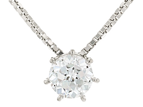 White Cubic Zirconia Platinum Over Sterling Silver Perfect Cut Pendant 3.46ctw