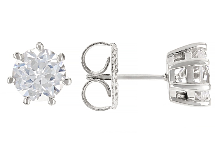 White Cubic Zirconia Platinum Over Sterling Silver Perfect