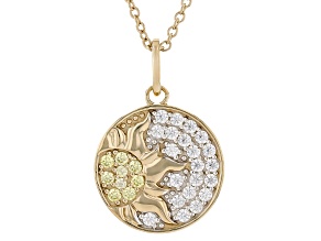Canary And White Cubic Zirconia 18k Yellow Gold Over Sterling Silver Pendant 1.30ctw