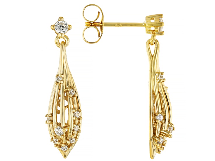 イヤリング Medium Toy Earring - Ivi - Gold Crystal - Or White Cubic Zirconia 18k Yellow Gold Over Silver Earrings