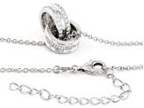 White Cubic Zirconia Platinum Over Silver I Love You Collection Pendant 1.11ctw