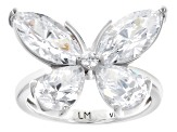 White Cubic Zirconia Platinum Over Silver Whimsy Collection Butterfly Ring 10.70ctw