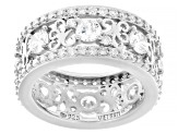 White Cubic Zirconia Platinum Over Sterling Silver I Love You Ring 5.67ctw