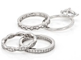 White Cubic Zirconia Platinum Over Sterling Silver Celestial Ring 1.90ctw