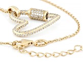 White Cubic Zirconia 18k Yellow Gold Over Sterling Silver Celestial Collection Heart Pendant 2.27ctw