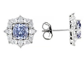 Blue And White Cubic Zirconia Platinum Over Silver Celestial Collection Earrings 7.46ctw